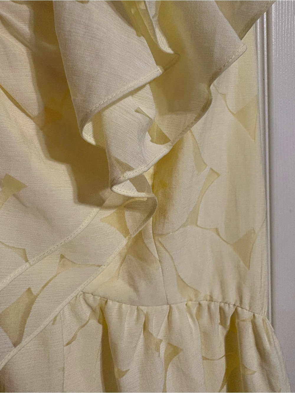 Lilly Pulitzer Pale Yellow Ruffled V-Neck Maxi Dress - Picture 6 of 6